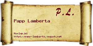 Papp Lamberta névjegykártya